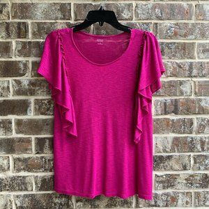 a.n.a. Women's Short Sleeves Top Blouse Pink Berry Size S